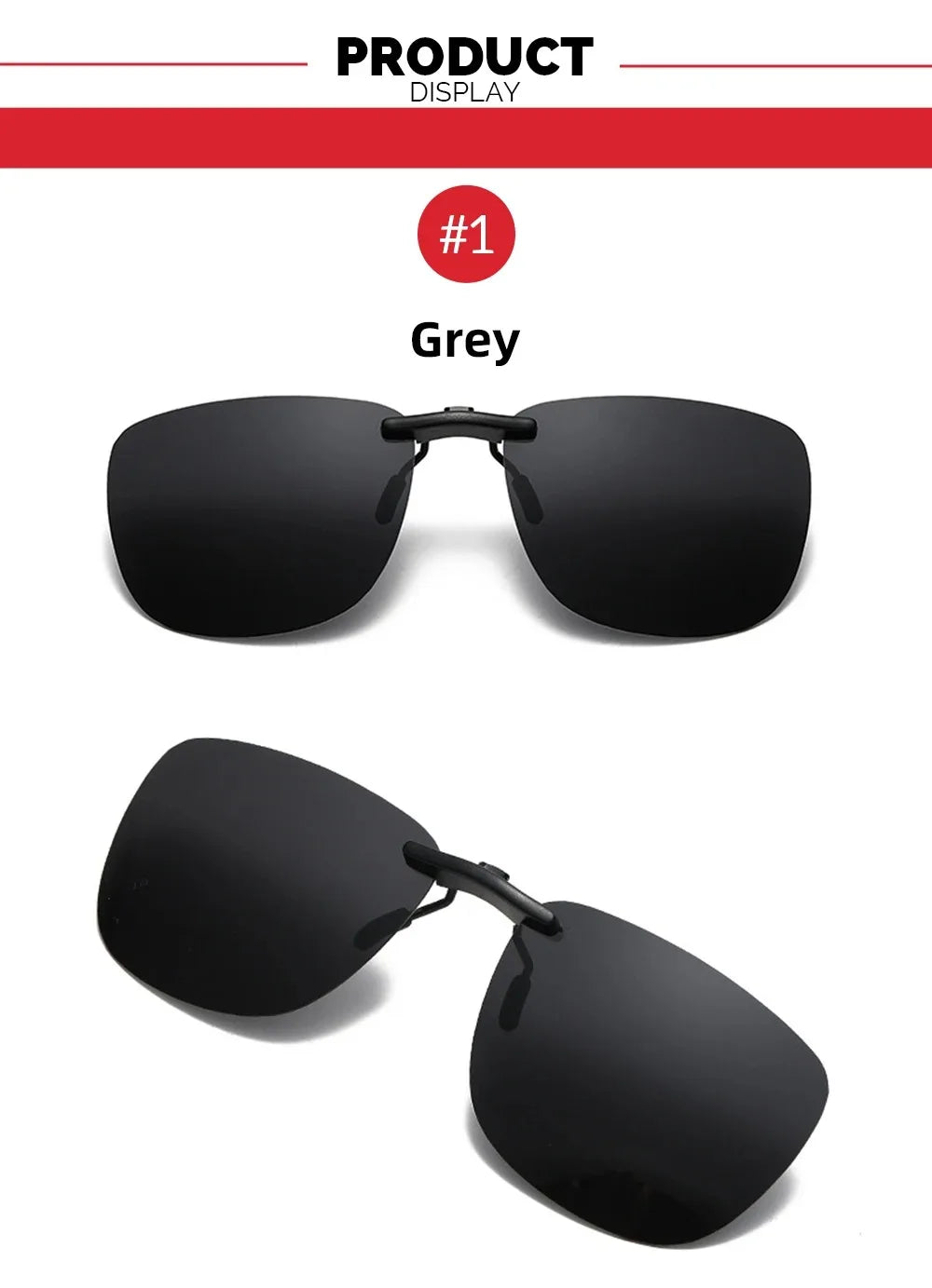 Men Driving Clip On Sunglasses for Myopia Eyeglasses Vintage Women Square Night Vision Fishing UV400 Sun Glasses