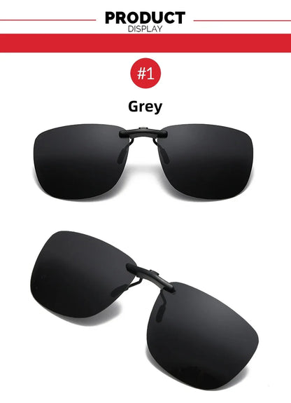 Men Driving Clip On Sunglasses for Myopia Eyeglasses Vintage Women Square Night Vision Fishing UV400 Sun Glasses