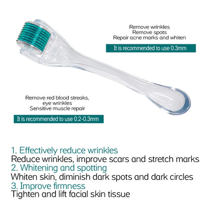 1Pcs Derma Roller 0.2/0.25/0.3mm for Hair Beard Grow Titanium 540 Microneedles Cosmetic Beauty Facial Device for Women and Man