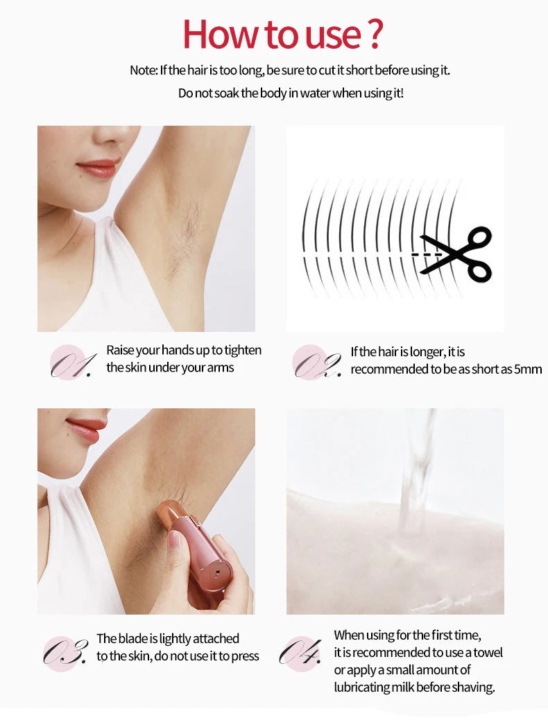 Lipstick Shaped Electric Hair Removal Device Women S Facial Hair Removal Instrument Portable Full Body Water Wash Shaving Device