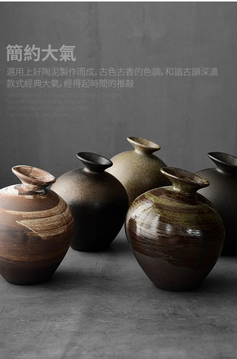 Ceramic Vases, Rough Ceramic Vases, Small Flower Pots, Old-fashioned Floral Arrangements, Table Decorations, Zen Flowers
