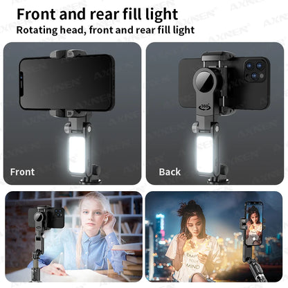 Desktop Gimbal Stabilizer 360° Rotation Smart Track Mode Selfie Stick with Remote Control for iPhone Cell Phone Smartphone