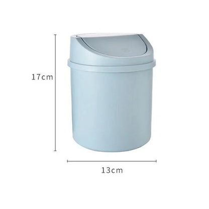 Mini Desktop Bin Small Trash Can Tube with Cover Bedroom Trash Can Garbage Can Clean Workspace Storage Box Home Desk