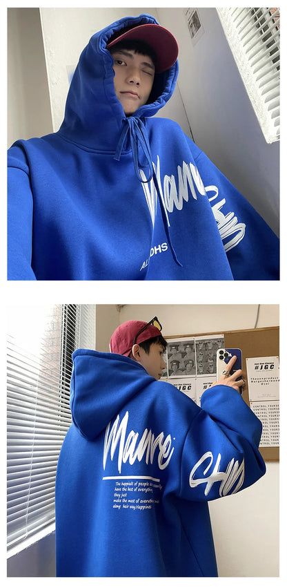 Men's Oversized Hoodie White With Hat 5XL Hoodies Oversize for Men Funny Letter Print Man Casual Wear Hoody Male Sweatshirt