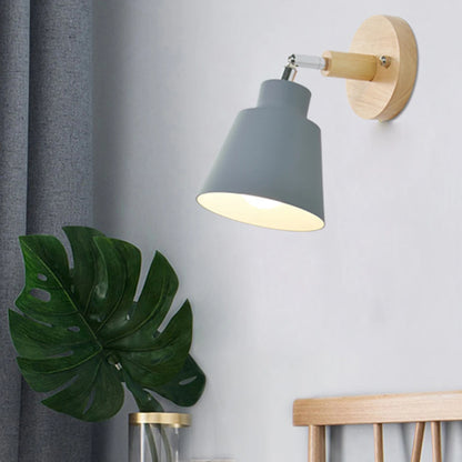 Nordic Wall Light Indoor DIY E27 Wooden 6 Colors EU/UL Plug 350° Wall Lamps for Living Room Bedroom Aisle Sconce Fixtures
