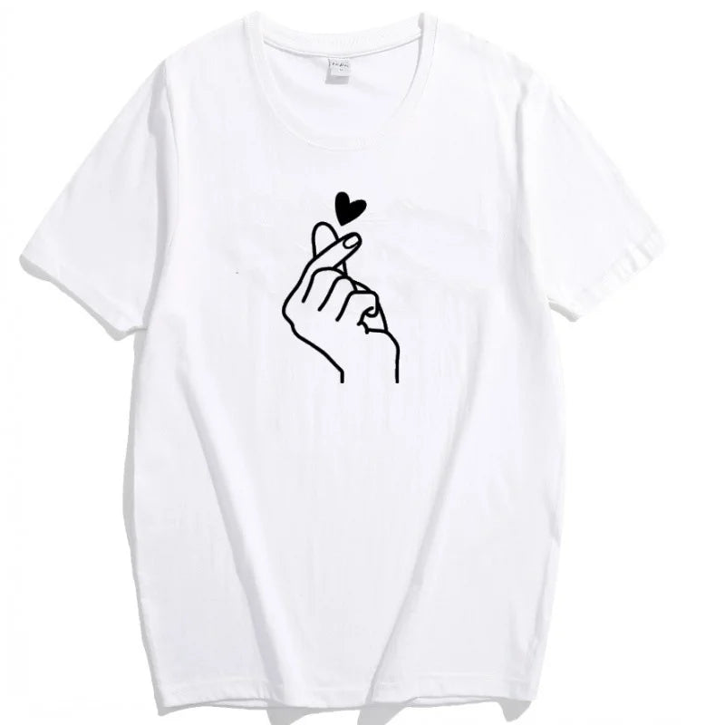 Cute Print Solid Crew Neck T-Shirt, Short Sleeve Casual Every Day Top For All Season, Women's Clothing