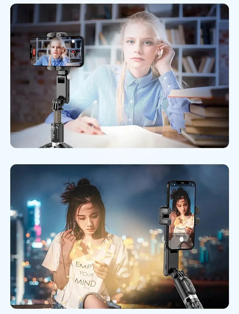 360 Rotation Following Shooting Mode Gimbal Stabilizer Selfie Stick Tripod Gimbal Phone Smartphone Live Photography