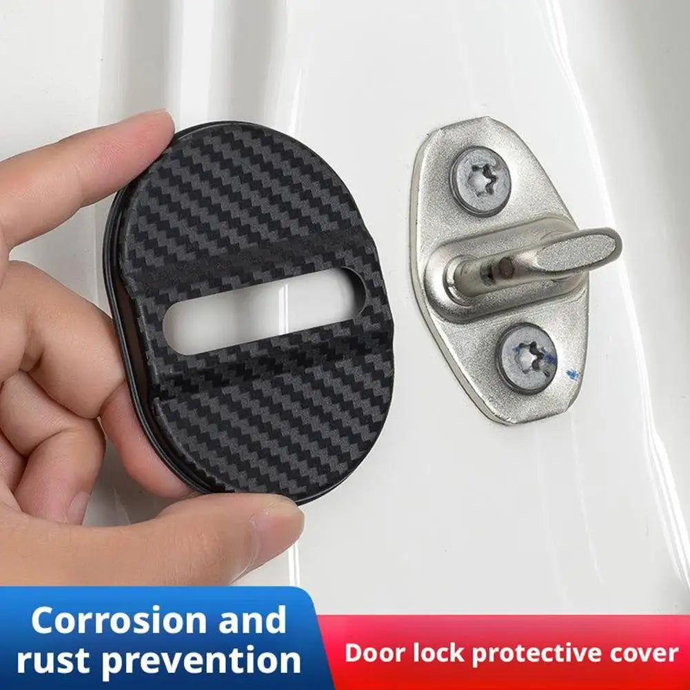 Universal Car Door Lock Protective Cover 4PCS Self-adhesive Car Decorative Accessories Car Door Lock Anti Rust Sleeve