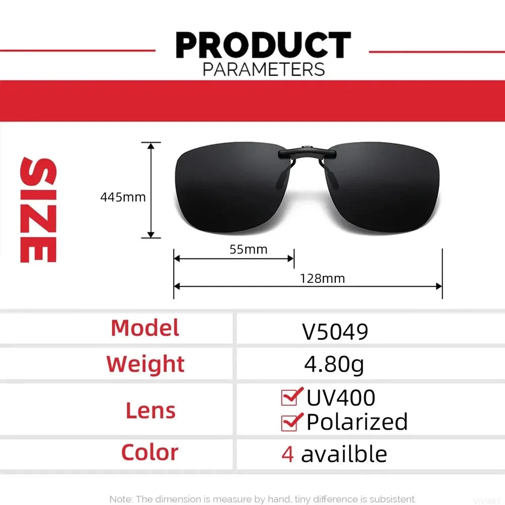 Men Driving Clip On Sunglasses for Myopia Eyeglasses Vintage Women Square Night Vision Fishing UV400 Sun Glasses