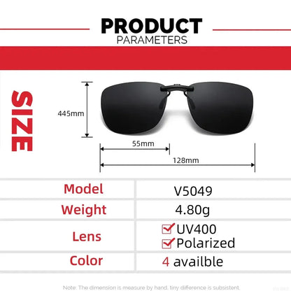 Men Driving Clip On Sunglasses for Myopia Eyeglasses Vintage Women Square Night Vision Fishing UV400 Sun Glasses