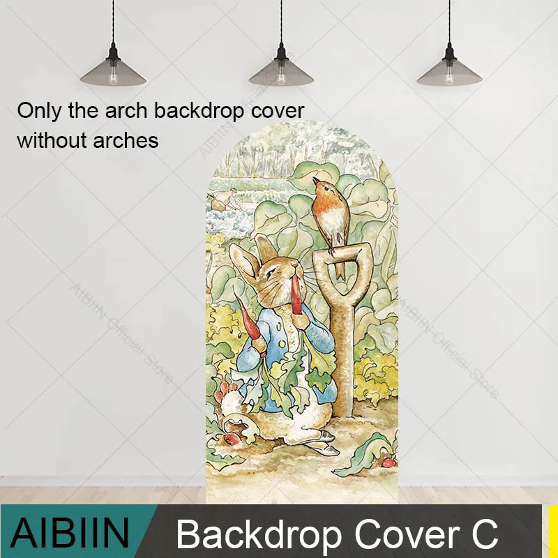 Easter Rabbit Arch Backdrop Cover Spring Vegetable Garden Carrot Birthday Baby Shower Party Decor Kids Cake Portrait Background