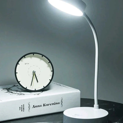 USB Plug-in Portable LED Desk Lamp - 3 Color Stepless Dimming Eye Protection Bedroom Bedside Table Light
