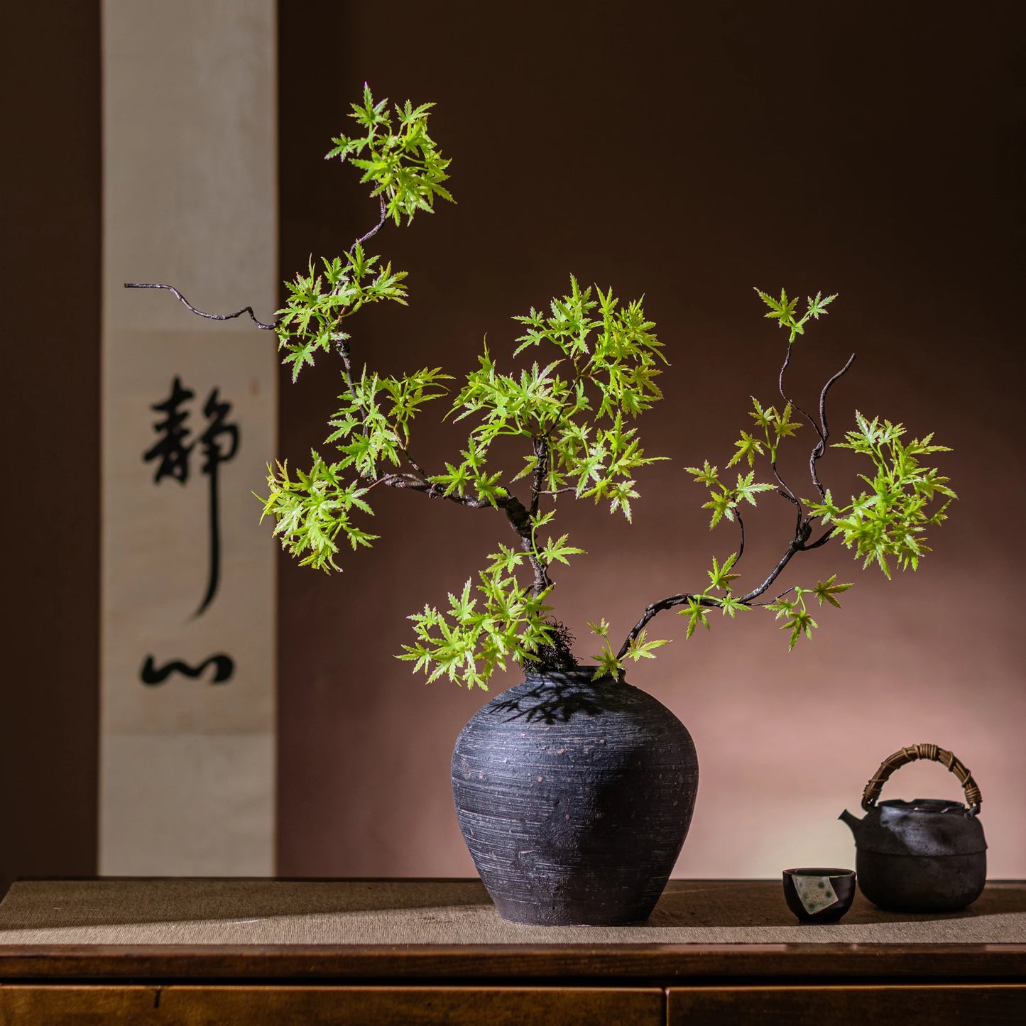 Artificial Green Plants To Welcome Guests Pine Maple Leaves Fake Flower New Chinese Style Simulated  Bonsai Flower Decorations