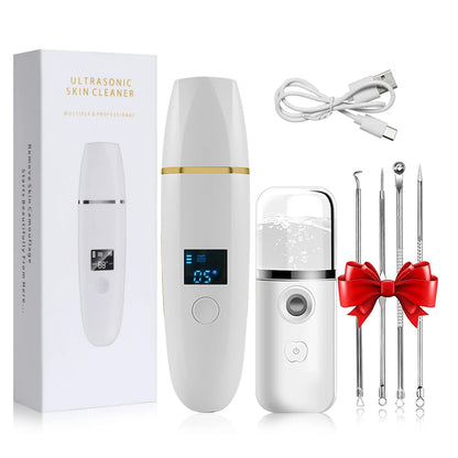 Ultrasonic Skin Scrubber Remover Blackhead Ultrasonic Peeling Facial Scrubber Shovel Deep Cleaning Face Lifting Remove Pore Acne