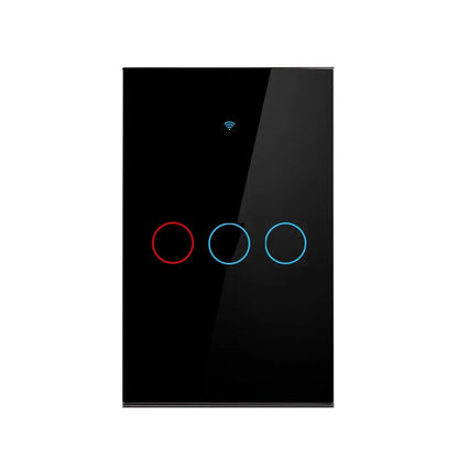 Work with Tuya WIFI Smart Home Wireless Remote Control Switch Light Wall US/EU Glass Touch Panel Voice by Alexa Google Home