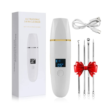 Ultrasonic Skin Scrubber Remover Blackhead Ultrasonic Peeling Facial Scrubber Shovel Deep Cleaning Face Lifting Remove Pore Acne