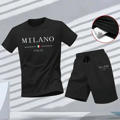 Men's Tracksuit Casual Quality Summer Outdoors Jogging New Two-piece Set Versatile Shorts-sleeved T-shirt and Sport Short Daily