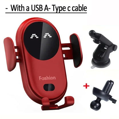 VIKEFON 30W Car Wireless Charger Car Phone Holder for iPhone 12 Pro Max 11 Pro X MAX 8 7 Plus Intelligent Infrared Phone Holder