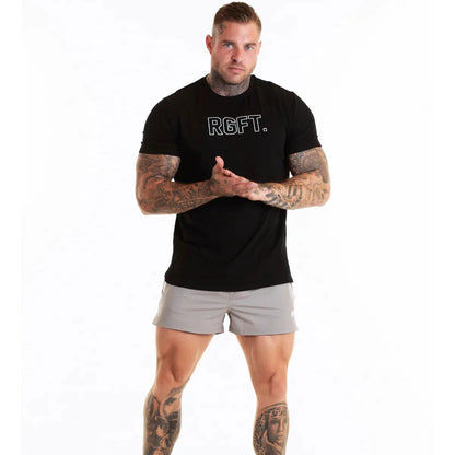 Men Muscle Shirts Slim Fit Cotton Tshirt for Men Workout Fitness Sports Top Tees Casual T Shirt