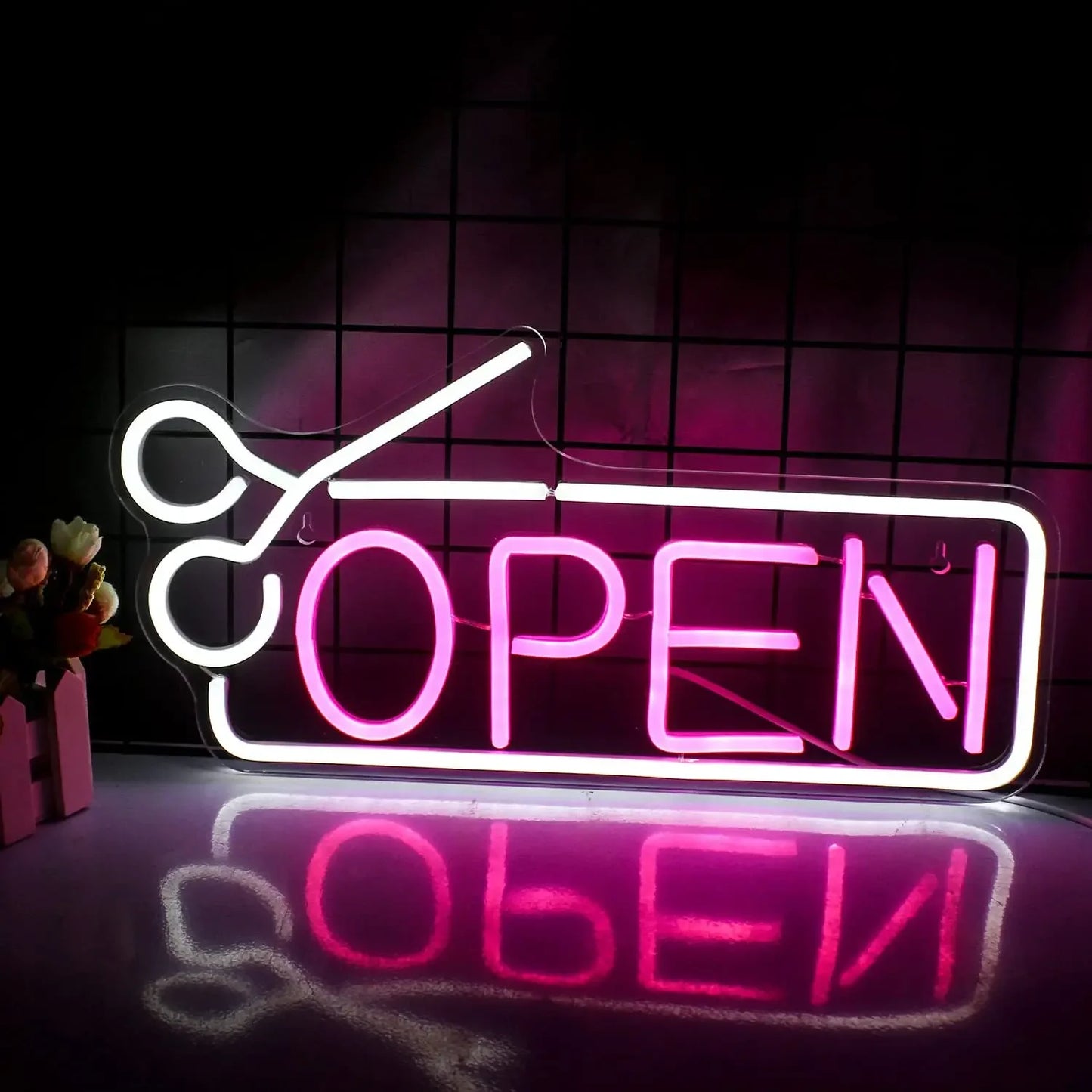Open LED Neon Sign For Business Neon Lights Open Sign Led Wall Decor Neon Led Signs Adjustable Brightness Bar Salon Stores Hotel