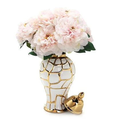 home decor vases Ceramic electroplated general jar Nordic flower vase handicraft decoration foyer soft decoration storage jars