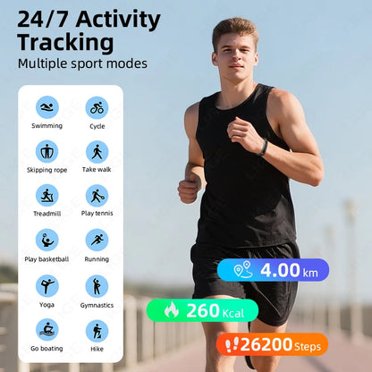 New Sport Fitness Tracker Smart Bracelet Heart Rate Blood Oxygen Monitor Pedometer Call Reminder Smartwatch Band for Men Women