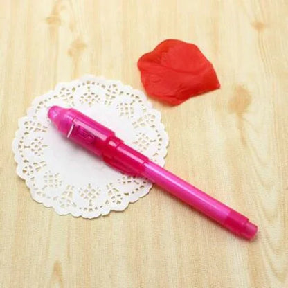 Luminous Light Pen Magic Purple 2 In 1 UV Black Light Combo Drawing Invisible Ink Pen Learning Education Toys For Child