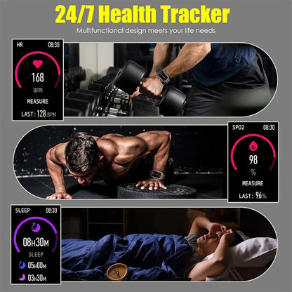 2026 Fitness Tracker Smart Watch for Men and Women with Heart Rate Sleep Monitor 100+ Sports Modes IP67 Waterproof Smartwatches
