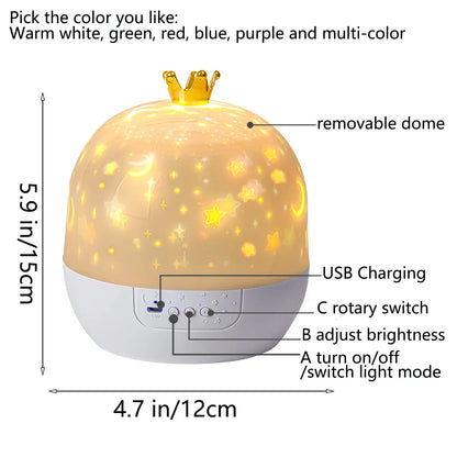 Fantasy Creative Projector 360°Rotating 15 Kinds of Projector Slides Starry Galaxy LED Projector Night Light Kids Birthday Gift