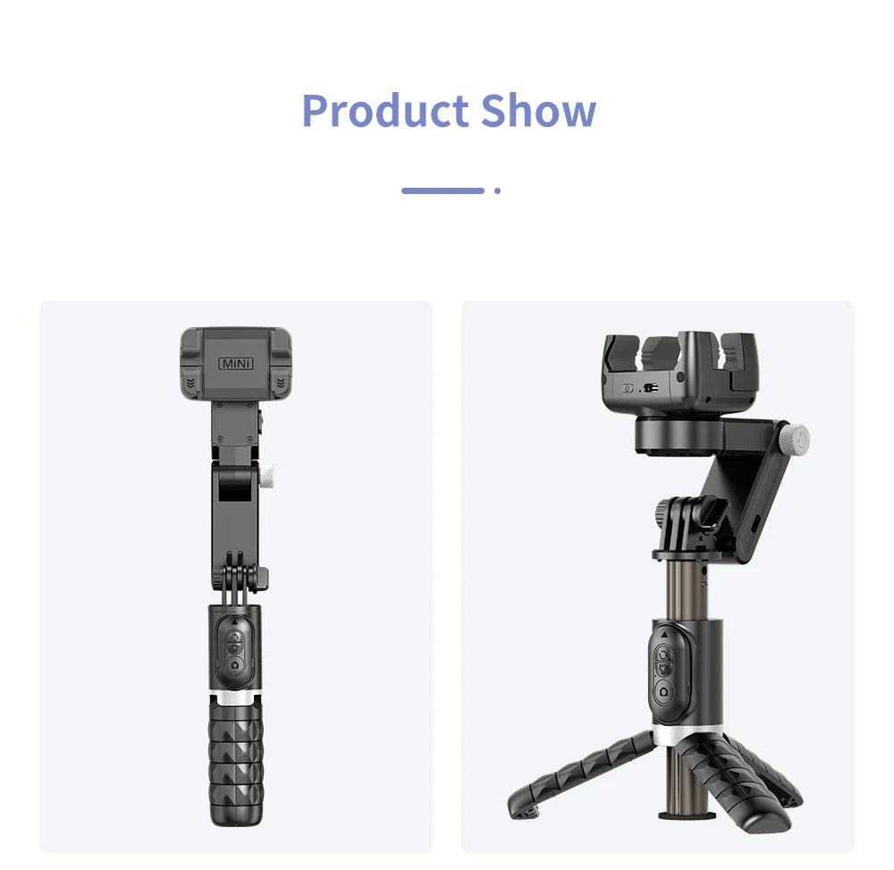 Desktop Gimbal Stabilizer 360° Rotation Smart Track Mode Selfie Stick with Remote Control for iPhone Cell Phone Smartphone