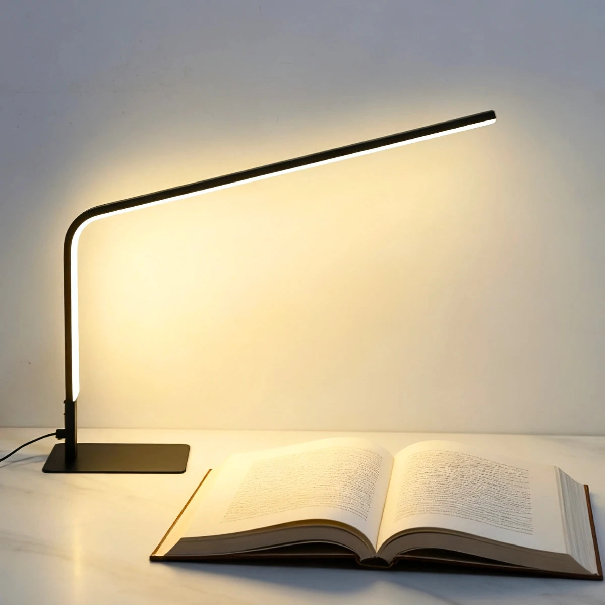 USB powered LED reading desk lamp with eye protection design, adjustable brightness and color change, suitable for home office a