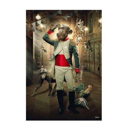 Abstract Animal Wall Art Posters Graffiti Art Smoking Monkey Playing Cards Billiard Room Bar Canvas Painting Parlor Decoration