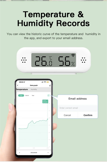 Tuya WiFi Mini Temperature Humidity For Smart Home Thermometer Hygrometer APP Remote Alarm Work with Google Home Yandex Alexa