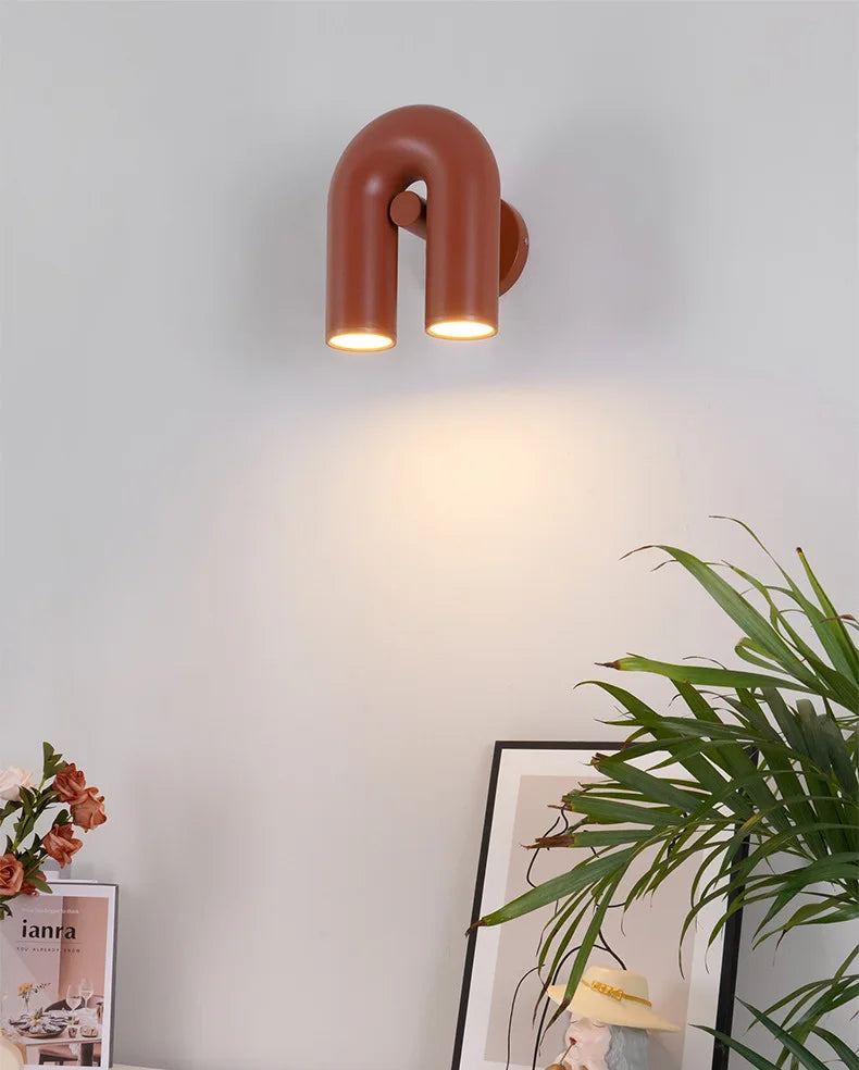 Nordic LED Wall Light U Shaped Art Lamps For Bedroom Bedside Living Room Corridor TV Background Home Indoor Simple Decor Fixture