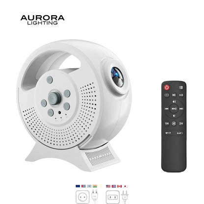 AURORA LIGHTING 3D Galaxy Projector 60 Scenes Adjustable Focal Planetarium Projector Ceiling Projector for Kids Room Adult Party
