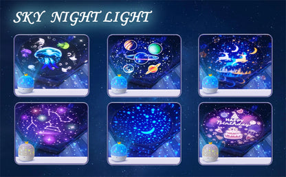 Fantasy Creative Projector 360°Rotating 15 Kinds of Projector Slides Starry Galaxy LED Projector Night Light Kids Birthday Gift
