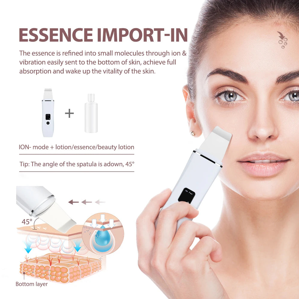 Skin Scrubber Deep Vibrate Facial Cleaner Shovel Spatula Not Ultrasonic Face Scrubber Peeling Blackhead Remover Facial Massager