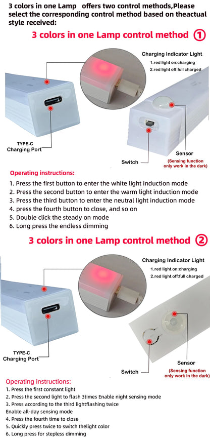 Wireless LED Night Lights Motion Sensor Lights Closet Kitchen Night Lights Bedroom Detector Light Cabinet Staircase Backlit