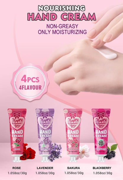 Gift sets 20PCS/box bulk thank you gifts assembly distribution lip balm hand cream perfume pink gift bag and bow card