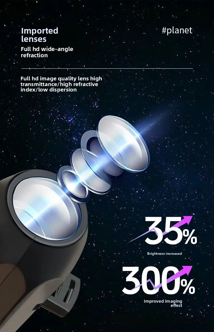 Rotating Rechargeable Moon Star Projector Lamp, Blue Planet LED Night Light, Romantic Bedroom Decor Gift for Kids and Lovers
