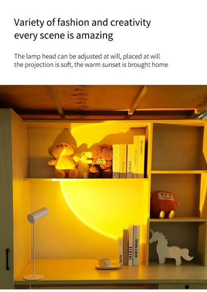 Sunset Eye Protection Table Lamp  USB Touch Dimming Reading Light for Study Flashlight Bedroom Bedside Decor Photo Desk Lamps