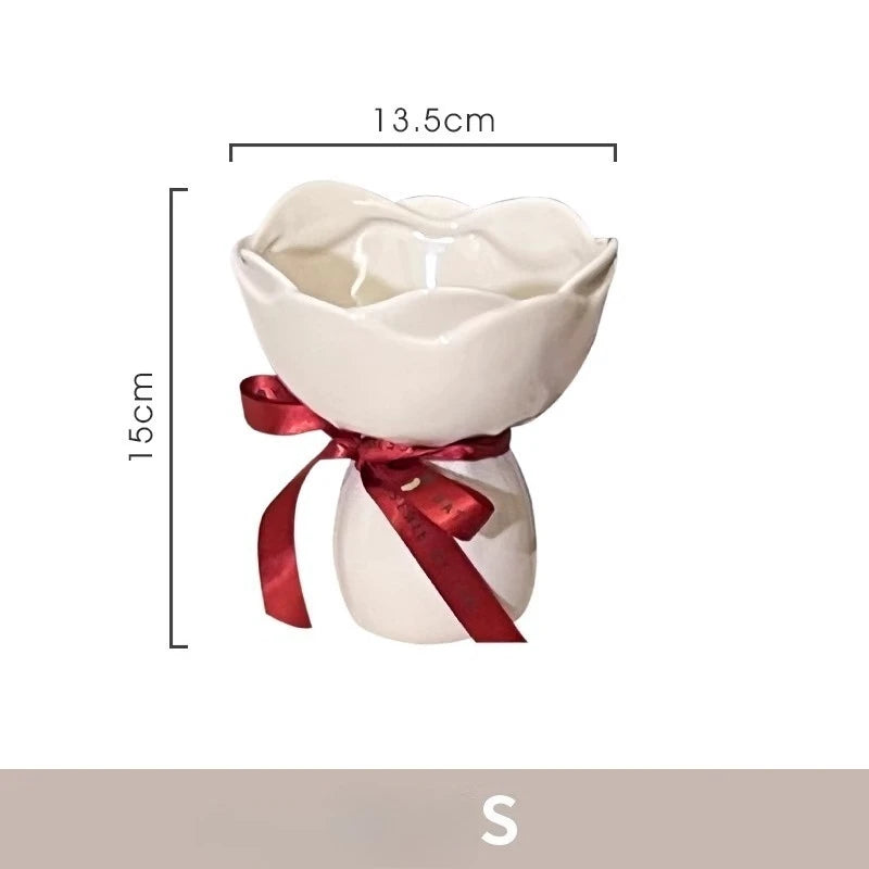 Ceramic Vase for Living Room, Emotional Stability Small Vase for New Home, Wedding Gift with Minimalist Aesthetic, Handmade