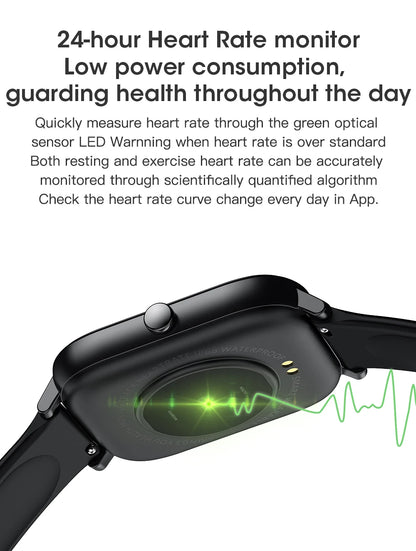New Smart Watch Men 24H Health Monitor Sports Fitness Tracker Custom Watch Face Smartwatch Women 20MM Strap for Android Ios