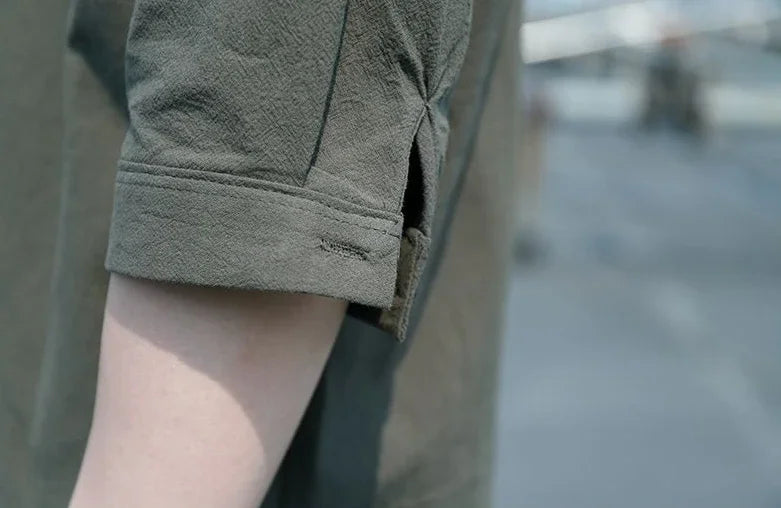 Man Shirt Linen and Cotton Oversize Shirts for Men Plain Half Sleeve Fashion 2025 Cheap Things with Comfortable Casual Tops I