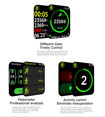 New Smart Watch Men 24H Health Monitor Sports Fitness Tracker Custom Watch Face Smartwatch Women 20MM Strap for Android Ios