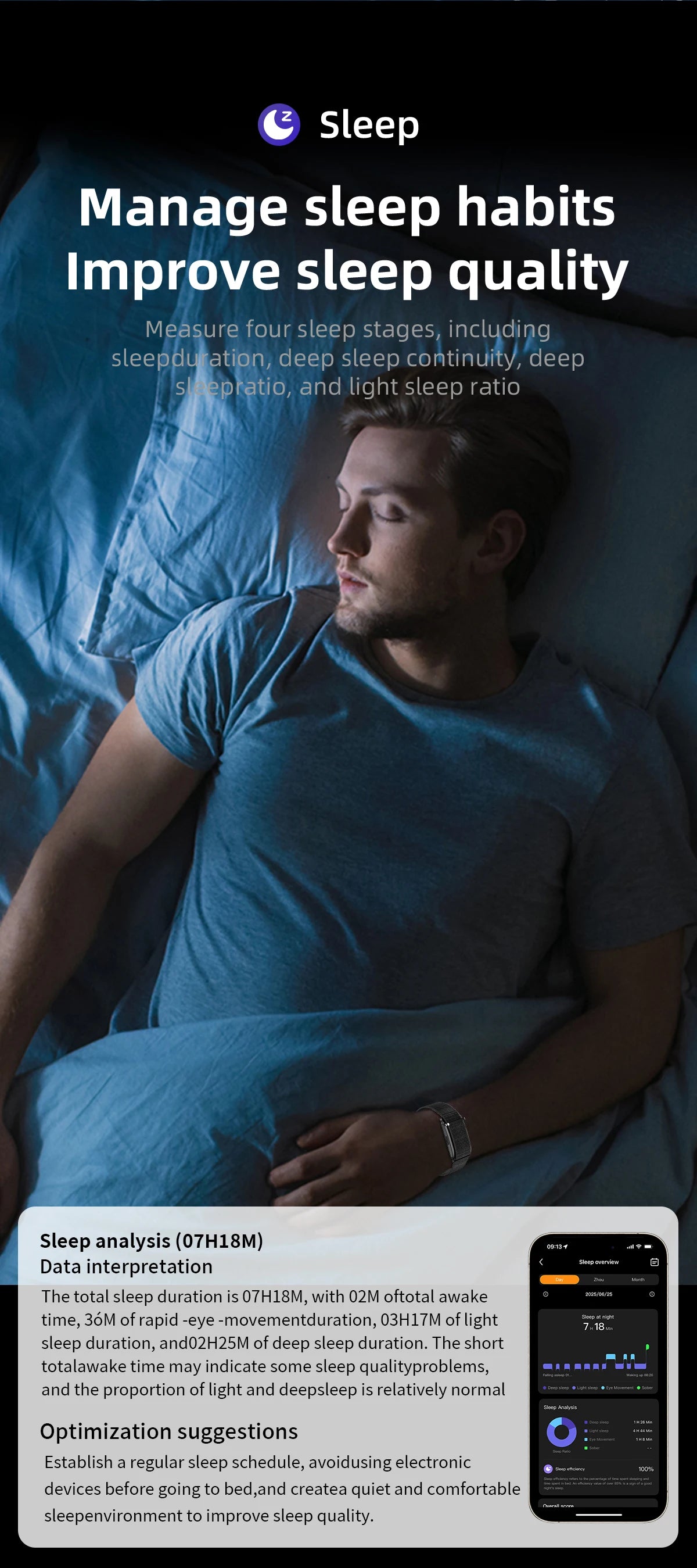 2026 Fitness Tracker Smart Bracelet Pedometer No Screen Breathable Sport Wristband Call Reminder Heart Rate Monitor Smartwatch