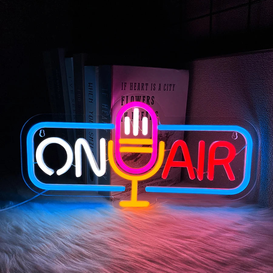 On Air Neon Sign For Wall Decor,Led Neon Light For Live Room,Game room,Broadcasting Room, Music Studio,Bedroom Decor,USB Powered