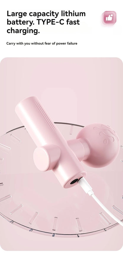 2025 New USB Mini Massage Gun Fascia Machine Muscle Relaxation Vibrating Gun Rod Massage Fitness Equipment Neck Grab Fascia Gun