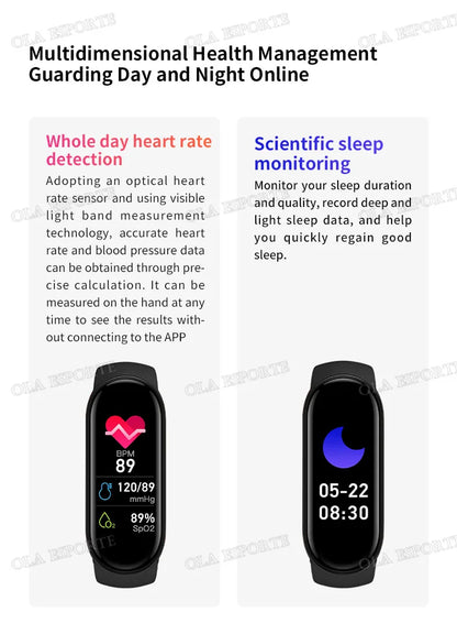 Sports Smart Watch Music Control Fitness Calorie Track Bracelet Phone Information Remind Steps Bluetooth Smart Watches M8 Band