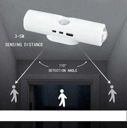 Smart RGB Gradient Night Light Magnetic Motion Sensor Rechargeable Wall Lamp for Bedroom Bathroom Closet Garden Home Decor